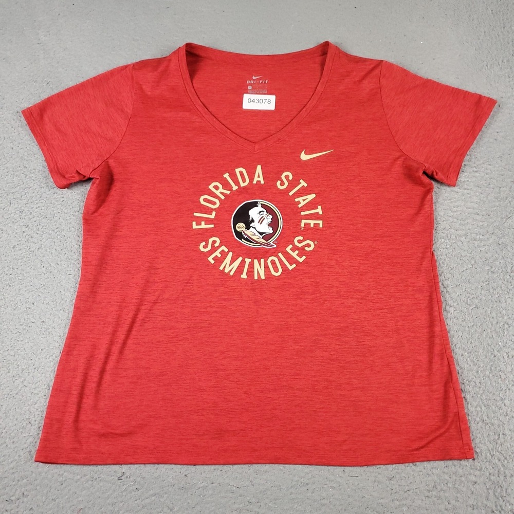 Nike Florida State Seminoles T Shirt Womens Large Red FSU Short Sleeve Dri-FIT